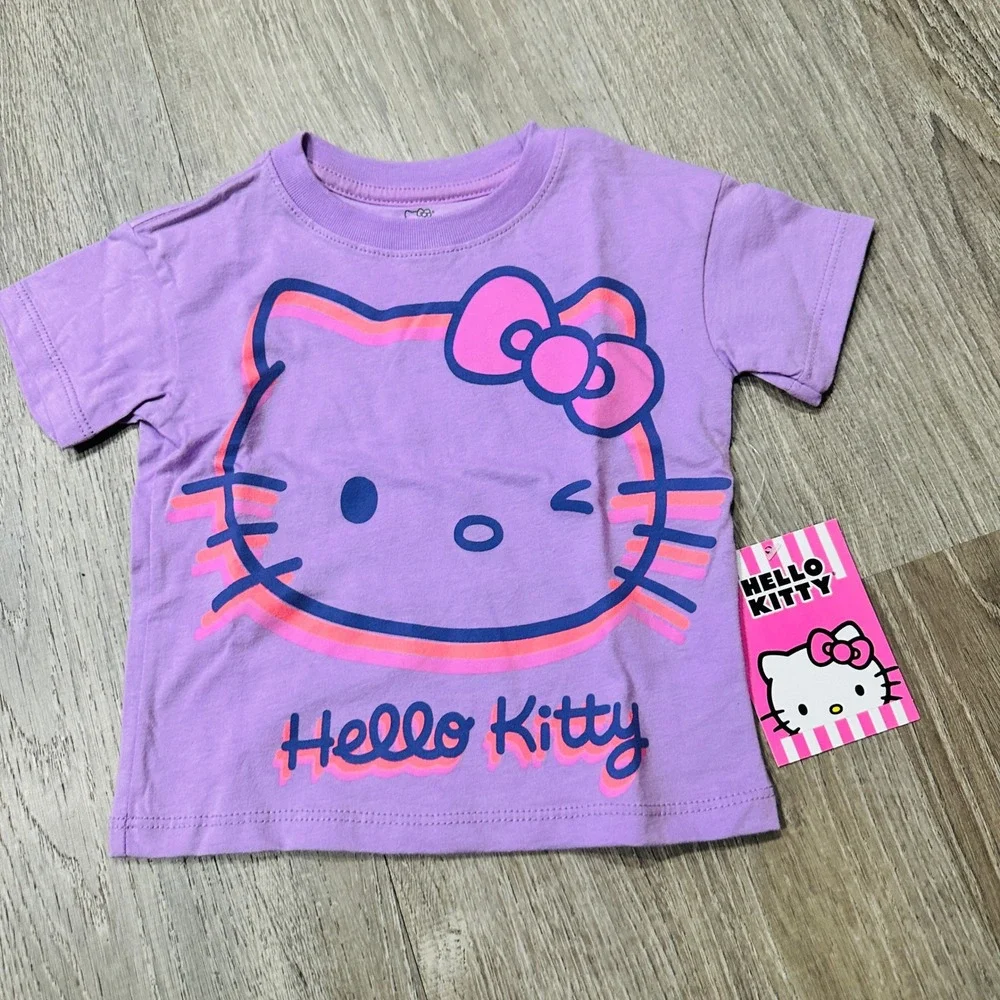 Sanrio Hello Kitty Purple T-Shirt & Fuyimei Blue Denim Dress Set 12M NWT